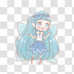 Rilu Rilu Fairilu - Blue Fairy With Flower Dress Transparent PNG