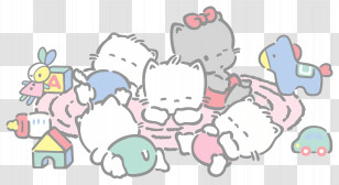 Nyaninyunyenyon - Cute Kittens Playing With Toys Transparent PNG