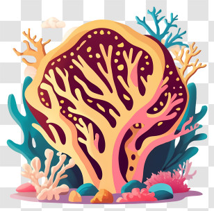 Coral Reef - Colorful Coral Reef Illustration Transparent PNG