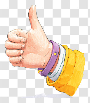 Hand With Thumbs Up - Positive Thumbs Up Gesture Transparent PNG