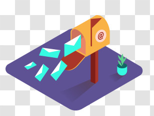 New Message - Digital Mailbox With Incoming Emails Transparent PNG