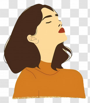 Woman With Brown Hair - Woman With Brown Hair In Profile Transparent PNG