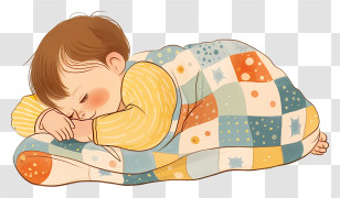 Infant Baby - Sleeping Child Cozy In Colorful Blanket Transparent PNG