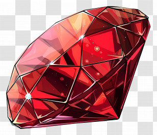 Red Gemstone - Shiny Red Ruby Illustration Transparent PNG