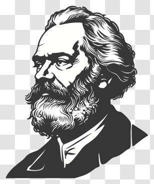Karl Marx - Bearded Man Portrait Illustration Transparent PNG