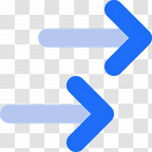 Double Arrow - Double Blue Arrows Icon For Right Direction Transparent PNG