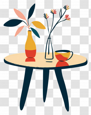 Decorative Table - Decorative Table With Vases Transparent PNG