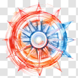 Ashoka Chakra - Colorful Compass Rose Illustration Transparent PNG