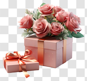 Gift Box - Rose Gift Box For Celebrations Transparent PNG