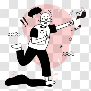 Icon - Cartoon Shocked Man In Surprise Pose Transparent PNG