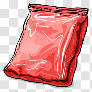 Plastic Bag - Red Sealed Plastic Bag Transparent PNG