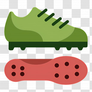 Football Boots - Green Soccer Shoe With Red Sole Transparent PNG