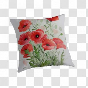 red poppy pillows