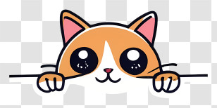 Cartoon Cat - Cute Cartoon Cat Illustration Transparent PNG