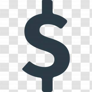 Heavy Dollar Sign Emoji - Black Dollar Sign Symbol Transparent PNG