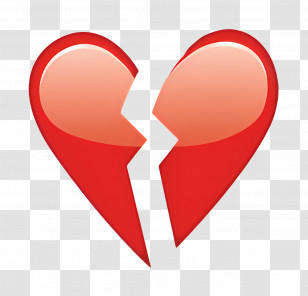 Broken Heart - Broken Red Heart Symbol Of Heartbreak Transparent PNG