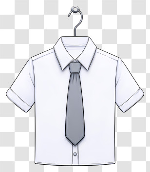 White Shirt With Tie - Formal Shirt With Tie Illustration Transparent PNG