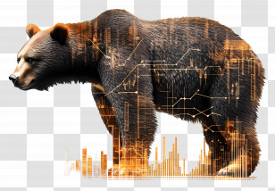 Stock Market - Textured Bear With Market Lines Transparent PNG