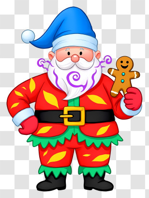Christmas Santa Claus - Santa Claus With Blue Hat Transparent PNG