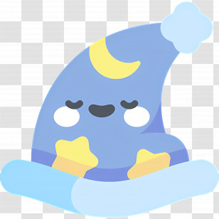 Sleeping Cap - Blue Sleeping Hat With Moon And Stars Transparent PNG