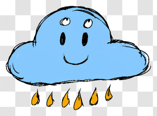 Smiling Cloud - Smiling Rain Cloud Cartoon Transparent PNG