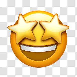 Emoji - Star Eyes Emoji With Joyful Expression Transparent PNG
