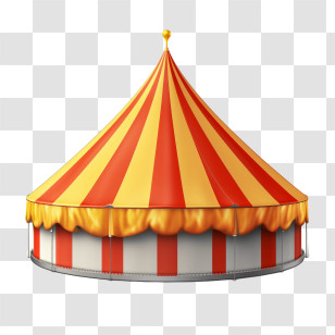 Circus Tent - Classic Red And Yellow Striped Circus Tent Transparent PNG