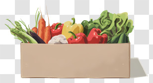 Vegetable Box - Box Of Fresh Organic Vegetables Transparent PNG