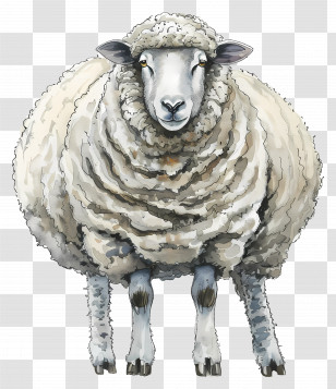 Sheep - Sheep Illustration With Fluffy Wool Transparent PNG