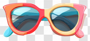 Sunglass Design - Colorful Frame Sunglasses For Fun Fashion Transparent PNG