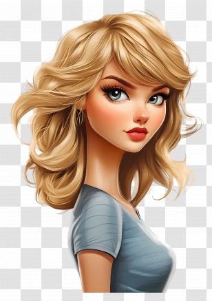 Taylor Swift - Blonde Cartoon Woman Illustration Transparent PNG