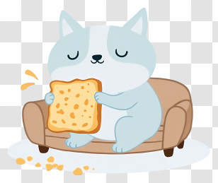 Cartoon Cat - Cartoon Dog Relaxing With Toast Transparent PNG