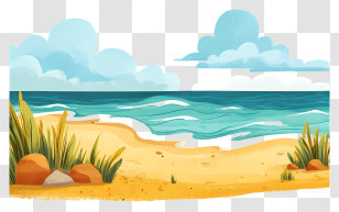 Beach Sandy Shore - Serene Beach Landscape Transparent PNG