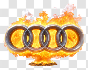 Audi Logo - Audi Logo With Fiery Flames Transparent PNG