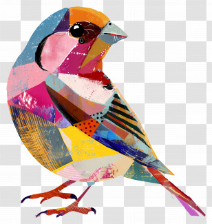 Bird - Artistic Colorful Bird Illustration Transparent PNG