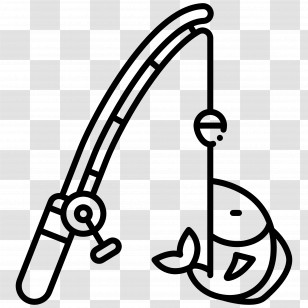 Fishing Hooks - Fishing Rod With Fish Transparent PNG