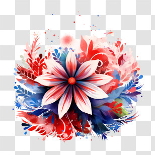 Costa Rica Independence Day - Colorful Artistic Flower Transparent PNG