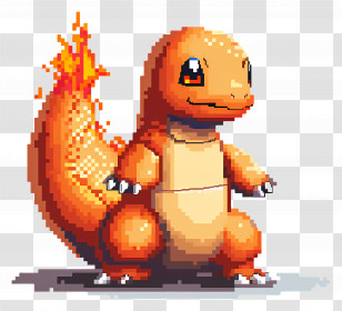 Pokemon Pixel - Pixel Art Charmander Transparent PNG