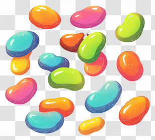 Jelly Beans - Colorful Jelly Beans Illustration Transparent PNG