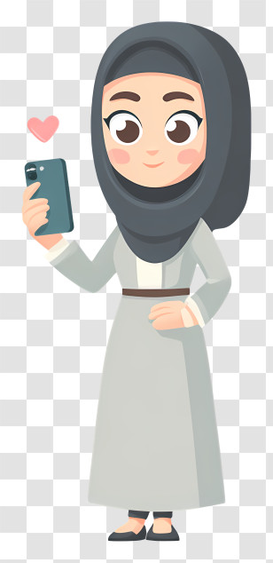 Muslim Woman Taking Selfie - Modern Hijab Woman Taking Selfie Transparent PNG
