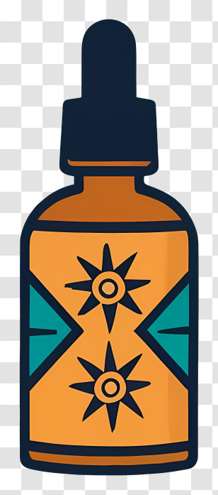 Cartoon - Dropper Bottle With Decorative Design Transparent PNG