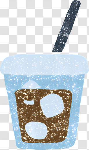 Icon - Cold Iced Coffee Drink With Ice Cubes Transparent PNG
