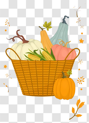 Harvest Basket Arrangement - Autumn Harvest Basket Illustration Transparent PNG