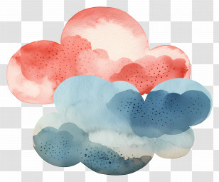 Cloud - Colorful Watercolor Clouds Illustration Transparent PNG