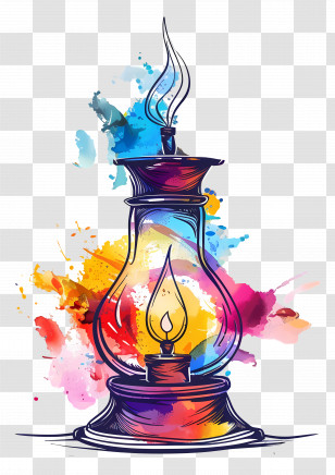 Aroma Lamp - Colorful Artistic Lantern Transparent PNG
