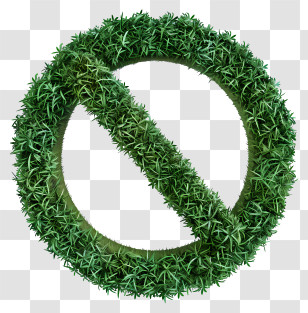 No Circle - Eco-Friendly Green Prohibition Sign Transparent PNG