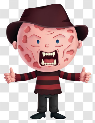 Freddy Krueger - Scarred Man In Fedora Transparent PNG