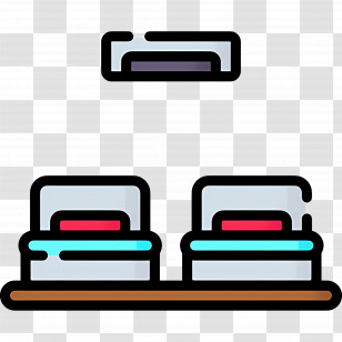 Sleeping Room - Twin Beds In Modern Bedroom Transparent PNG