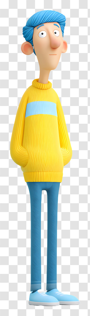 Andy French From Mission Hill - Tall Man In Yellow Sweater Illustration Transparent PNG