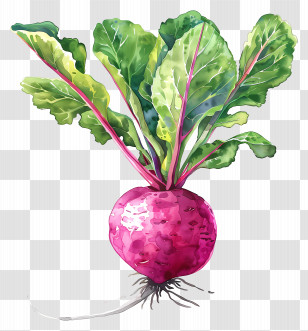 Radish - Watercolor Beetroot Illustration Transparent PNG